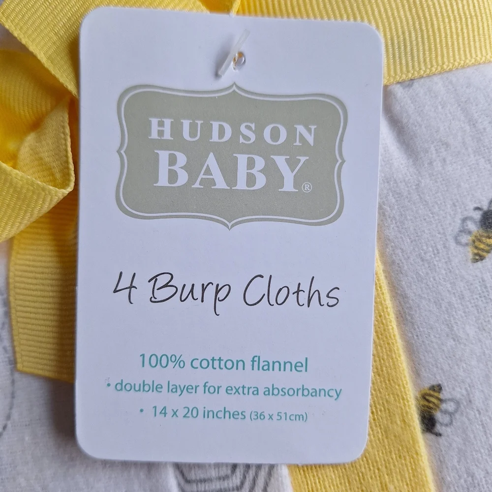 Hudson Baby 4 Burp Cloths - Picture 3 of 4